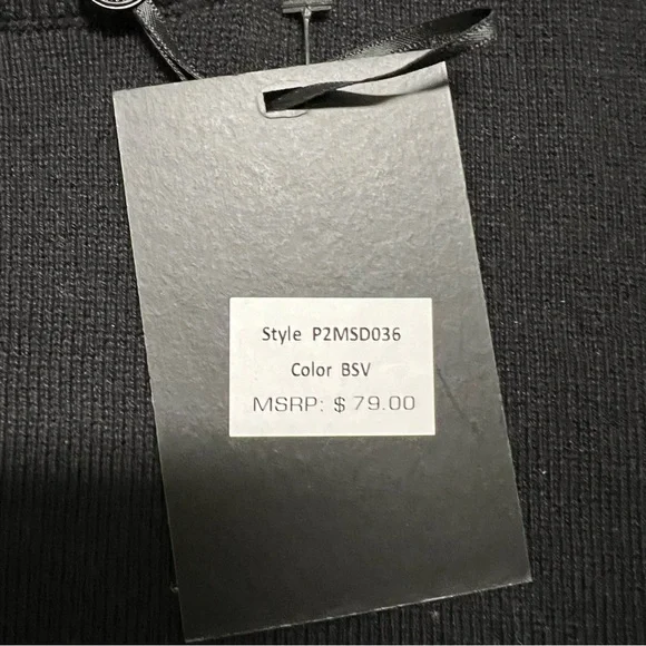 NWT DKNY Sequin Silver Bow Long Sleeves Round Neck Black Cotton Sweater Top M - Picture 3 of 12